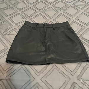 Edikted Black Faux Leather Mini Skirt